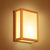 Rectangular Wall Sconce Light Minimalist White Glass 2 Heads Corridor Wall Mount Light with Wooden Frame White Clearhalo 'Modern wall lights' 'Modern' 'Wall Lamps & Sconces' 'Wall Lights' Lighting' 2218133