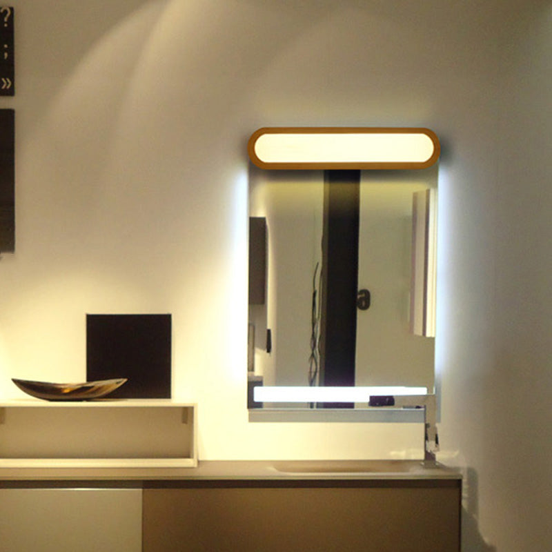 Elongated Oval Bedroom Vanity Light Acrylic Contemporary LED Sconce Light Fixture Clearhalo 'Modern wall lights' 'Modern' 'Wall Lamps & Sconces' 'Wall Lights' Lighting' 2218148