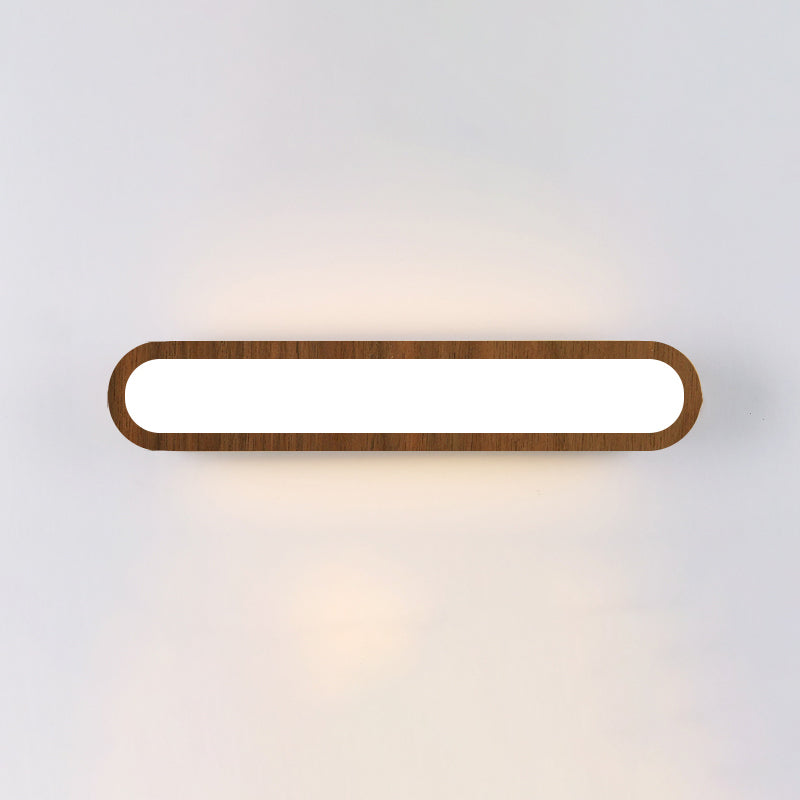 Elongated Oval Bedroom Vanity Light Acrylic Contemporary LED Sconce Light Fixture Brown 21" Clearhalo 'Modern wall lights' 'Modern' 'Wall Lamps & Sconces' 'Wall Lights' Lighting' 2218152