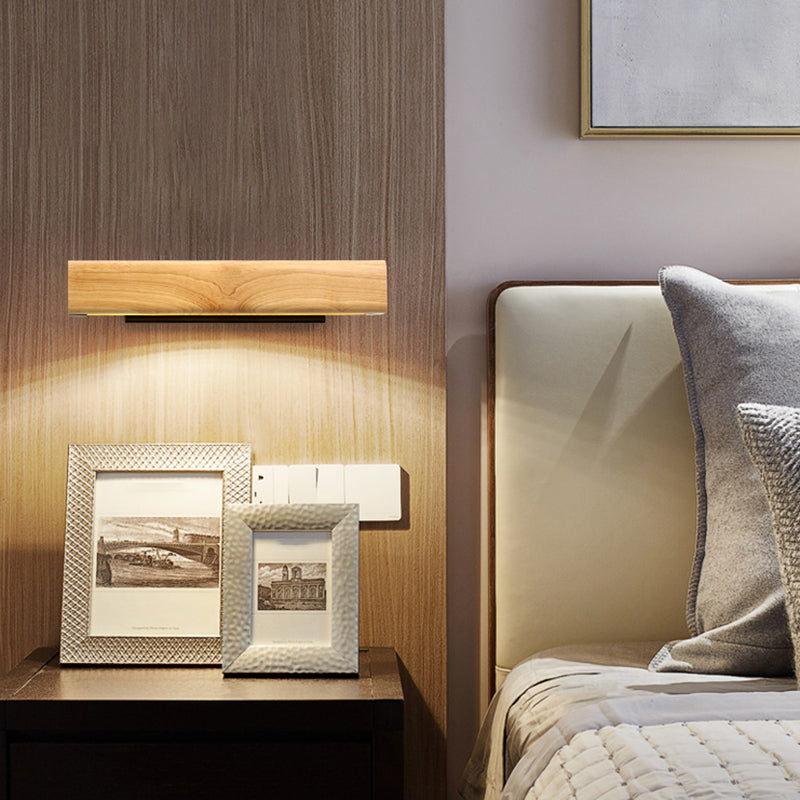 Rectangular Bathroom LED Sconce Lighting Wood Modern Vanity Light Fixture for Bathroom Clearhalo 'Modern wall lights' 'Modern' 'Wall Lamps & Sconces' 'Wall Lights' Lighting' 2218173