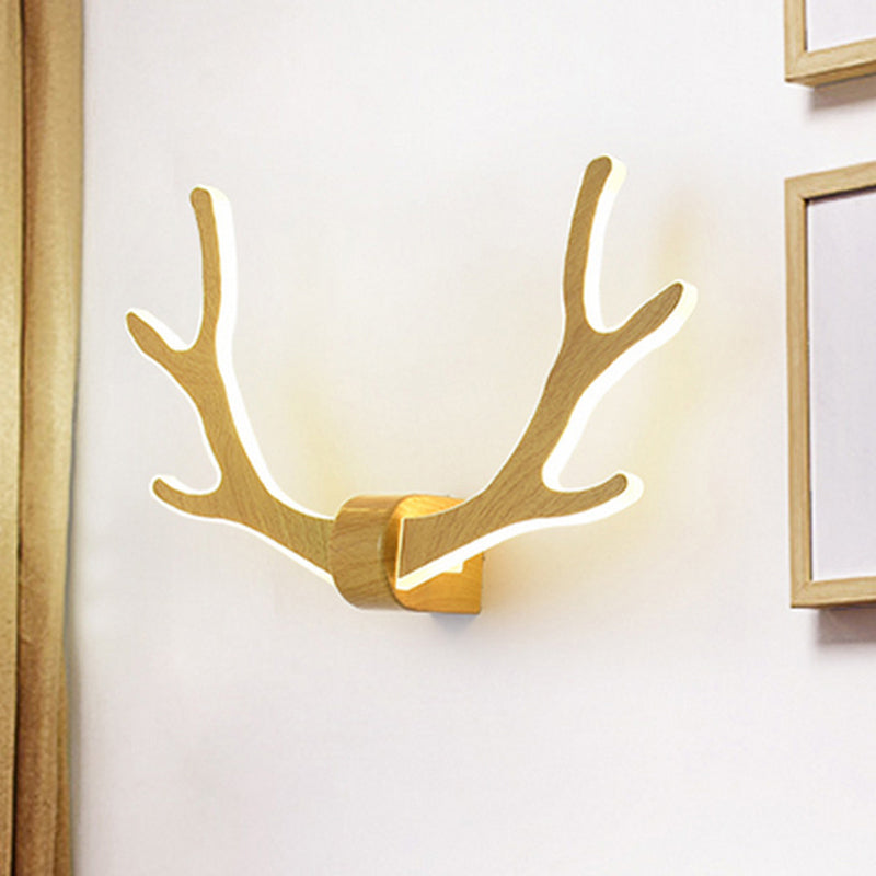 Wooden Antler Wall Sconce Lamp Nordic Style LED Wall Lighting Fixture for Corridor Clearhalo 'Modern wall lights' 'Modern' 'Wall Lamps & Sconces' 'Wall Lights' Lighting' 2218188