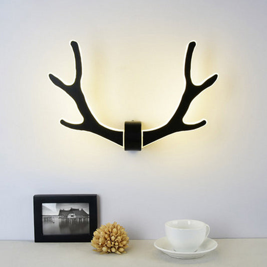 Wooden Antler Wall Sconce Lamp Nordic Style LED Wall Lighting Fixture for Corridor Black Clearhalo 'Modern wall lights' 'Modern' 'Wall Lamps & Sconces' 'Wall Lights' Lighting' 2218189