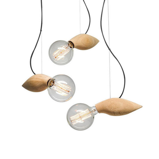 Bee Shaped Restaurant Ceiling Light Wood Single Nordic Style Hanging Pendant Light Clearhalo 'Ceiling Lights' 'Modern Pendants' 'Modern' 'Pendant Lights' 'Pendants' Lighting' 2218212