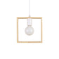 Contemporary Geometric Frame Pendant Light Wood Single-Bulb Suspension Light Fixture Wood Square Clearhalo 'Ceiling Lights' 'Modern Pendants' 'Modern' 'Pendant Lights' 'Pendants' Lighting' 2218217