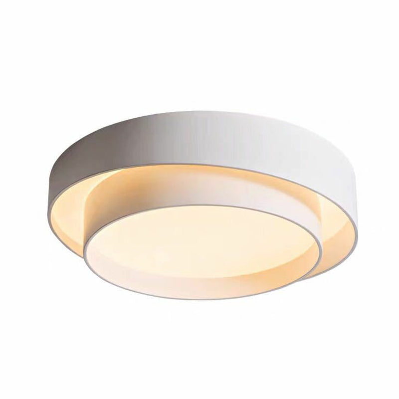 Circular Bedroom LED Flush Mount Acrylic Contemporary Flushmount Ceiling Light in White White Remote Control Stepless Dimming Clearhalo 'Ceiling Lights' 'Close To Ceiling Lights' 'Close to ceiling' 'Flush mount' Lighting' 2218249