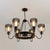 6/8 Lights Chandelier Lighting Retro Style Wire Guard Metal Down/Up Ceiling Light with Bell Shade in Black 6 Black Up Clearhalo 'Cast Iron' 'Ceiling Lights' 'Chandeliers' 'Industrial Chandeliers' 'Industrial' 'Metal' 'Middle Century Chandeliers' 'Rustic Chandeliers' 'Tiffany' Lighting' 22182