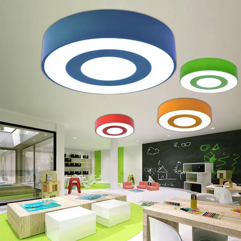 Kids Concentric Circle Flush Mount Light Acrylic Bright-Colored Ceiling Light for Kindergarten Clearhalo 'Ceiling Lights' 'Close To Ceiling Lights' 'Close to ceiling' 'Flush mount' Lighting' 22225