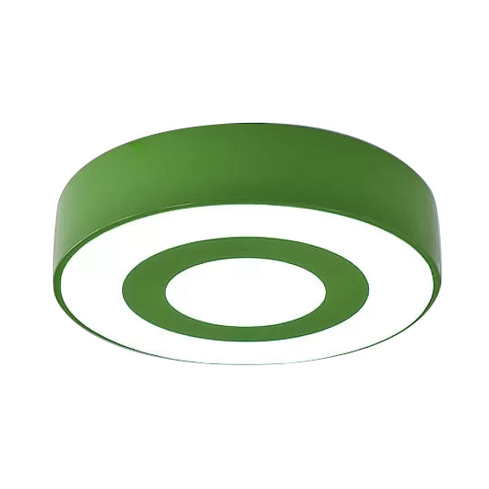 Kids Concentric Circle Flush Mount Light Acrylic Bright-Colored Ceiling Light for Kindergarten Green Clearhalo 'Ceiling Lights' 'Close To Ceiling Lights' 'Close to ceiling' 'Flush mount' Lighting' 22229