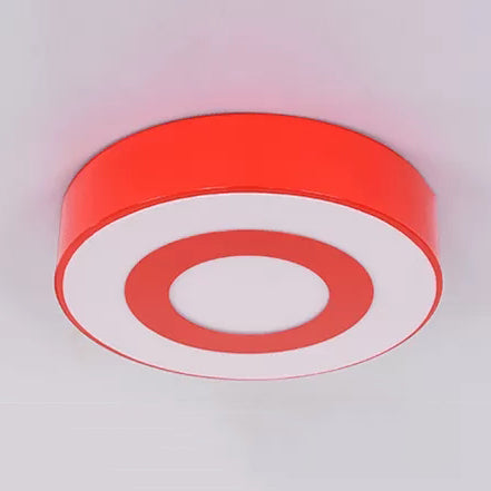 Kids Concentric Circle Flush Mount Light Acrylic Bright-Colored Ceiling Light for Kindergarten Red Clearhalo 'Ceiling Lights' 'Close To Ceiling Lights' 'Close to ceiling' 'Flush mount' Lighting' 22233