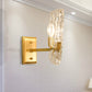 Clear Water Glass Wall Sconce Lighting Contemporary 1/2-Light Brass Wall Mount Lamp with Oval Shape for Bedside Clearhalo 'Modern wall lights' 'Modern' 'Wall Lamps & Sconces' 'Wall Lights' Lighting' 222349