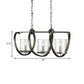Antique Brass/Aged Silver Cylinder Island Lighting Fixture Traditional Clear Glass 3/5 Bulbs Dining Room Hanging Light Clearhalo 'Ceiling Lights' 'Glass shade' 'Glass' 'Island Lights' Lighting' 222361