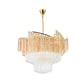 LED Tiered Chandelier Light Contemporary Crystal Hanging Ceiling Light in Gold for Bedroom Clearhalo 'Ceiling Lights' 'Chandeliers' 'Modern Chandeliers' 'Modern' Lighting' 222490