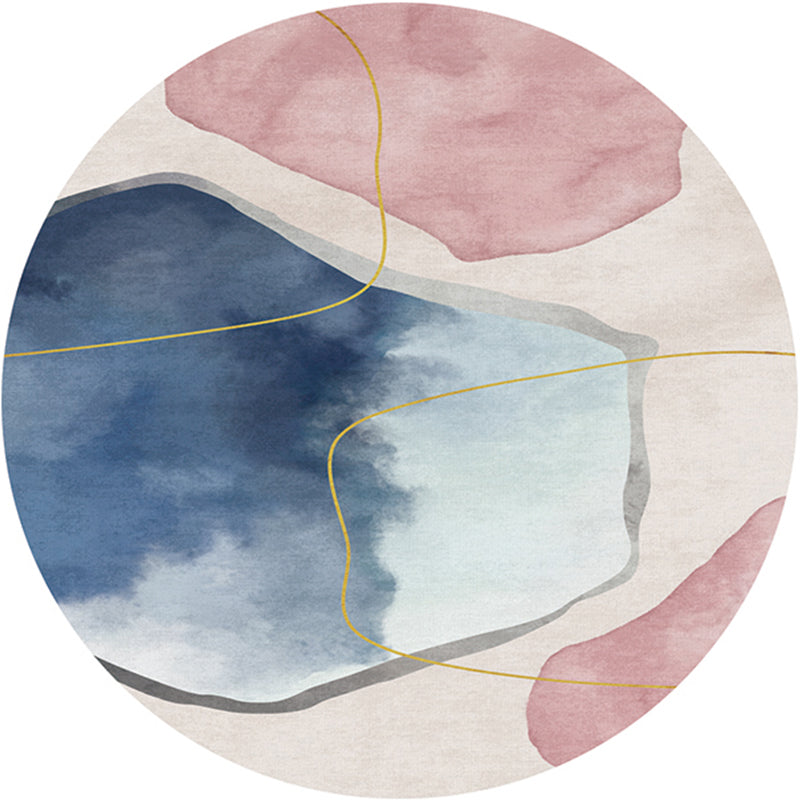 Creative Bedroom Rug Multi-Color Colorblocked Carpet Polypropylene Washable Pet Friendly Anti-Slip Rug Pink-Blue Clearhalo 'Area Rug' 'Rug' 2225103