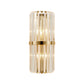 Clear Faceted Crystal Wall Lamp Vintage Stylish 2 Lights Brass/Gold Sconce Lighting with Cylinder Shape for Living Room Clearhalo 'Modern wall lights' 'Modern' 'Wall Lamps & Sconces' 'Wall Lights' Lighting' 222512