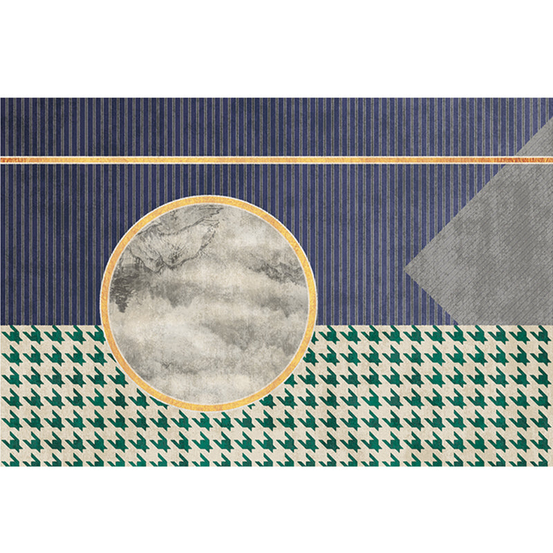 Gray Minimalist Rug Cotton Blend Geo Patterned Carpet Stain-Resistant Anti-Slip Indoor Rug for Decoration Grey Design 1 Clearhalo 'Area Rug' 'Rug' 2225204