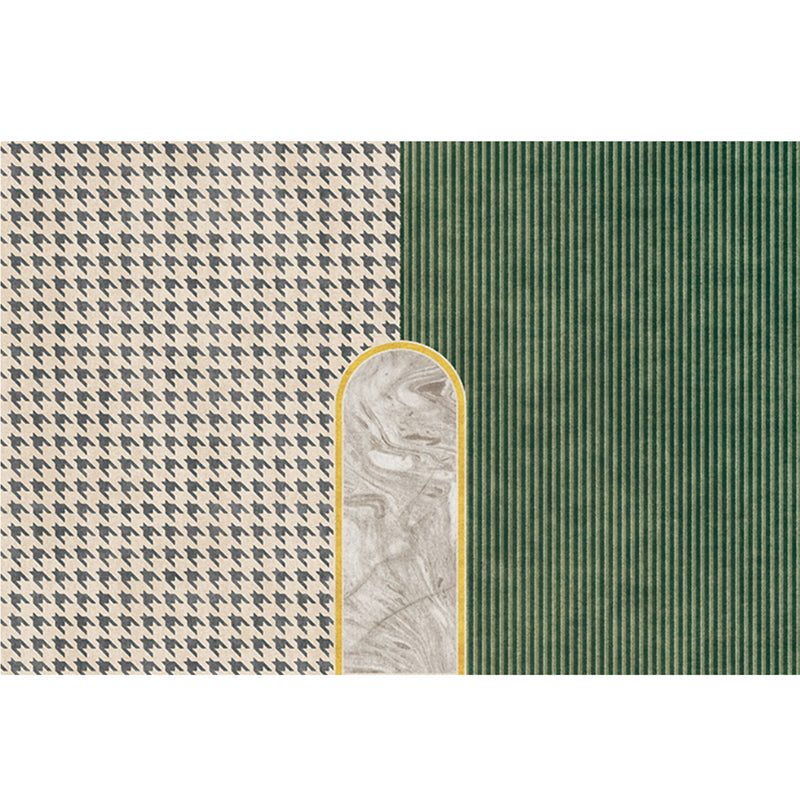 Gray Minimalist Rug Cotton Blend Geo Patterned Carpet Stain-Resistant Anti-Slip Indoor Rug for Decoration Grey Design 4 Clearhalo 'Area Rug' 'Rug' 2225205