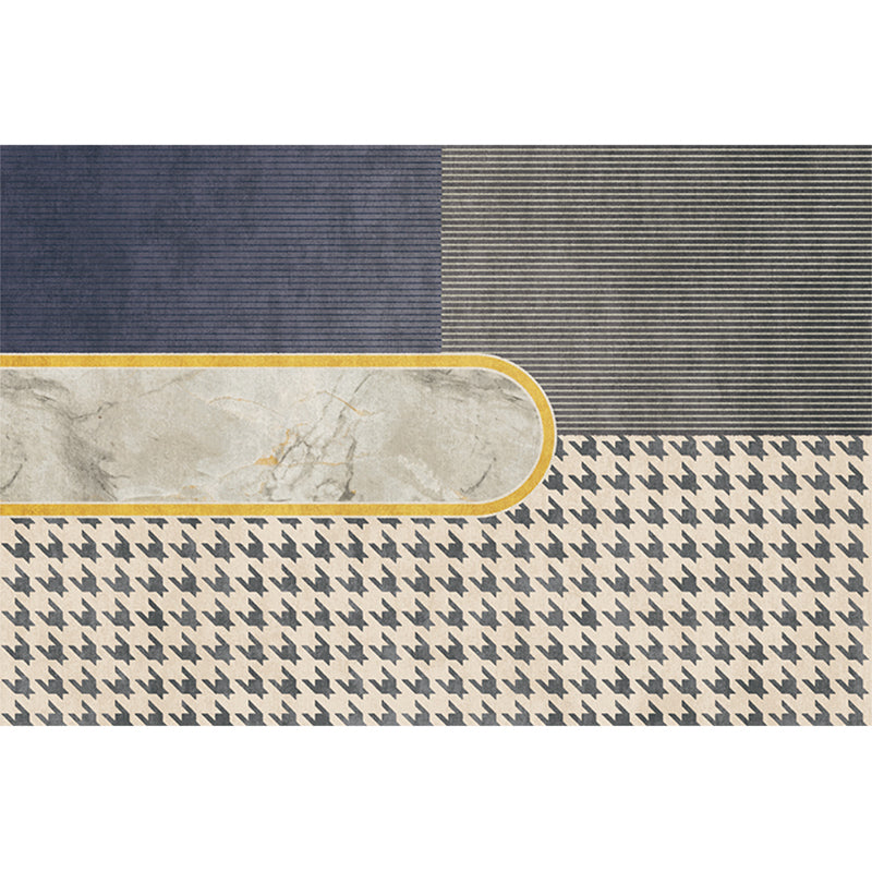 Gray Minimalist Rug Cotton Blend Geo Patterned Carpet Stain-Resistant Anti-Slip Indoor Rug for Decoration Clearhalo 'Area Rug' 'Rug' 2225206