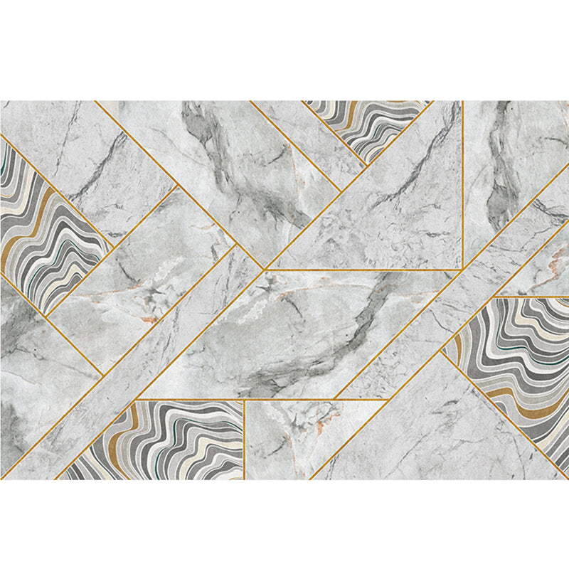 Gray Minimalist Rug Cotton Blend Geo Patterned Carpet Stain-Resistant Anti-Slip Indoor Rug for Decoration Grey Design 11 Clearhalo 'Area Rug' 'Rug' 2225214