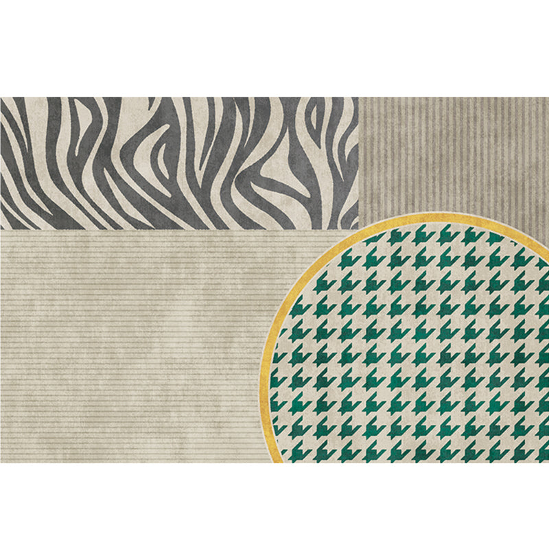 Gray Minimalist Rug Cotton Blend Geo Patterned Carpet Stain-Resistant Anti-Slip Indoor Rug for Decoration Grey Design 8 Clearhalo 'Area Rug' 'Rug' 2225215