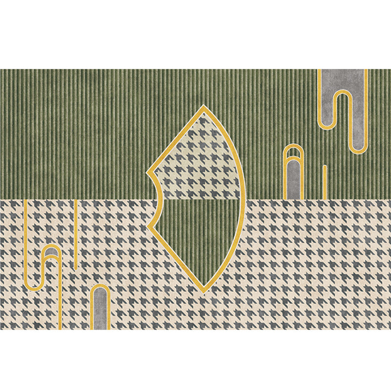 Gray Minimalist Rug Cotton Blend Geo Patterned Carpet Stain-Resistant Anti-Slip Indoor Rug for Decoration Grey Design 7 Clearhalo 'Area Rug' 'Rug' 2225216