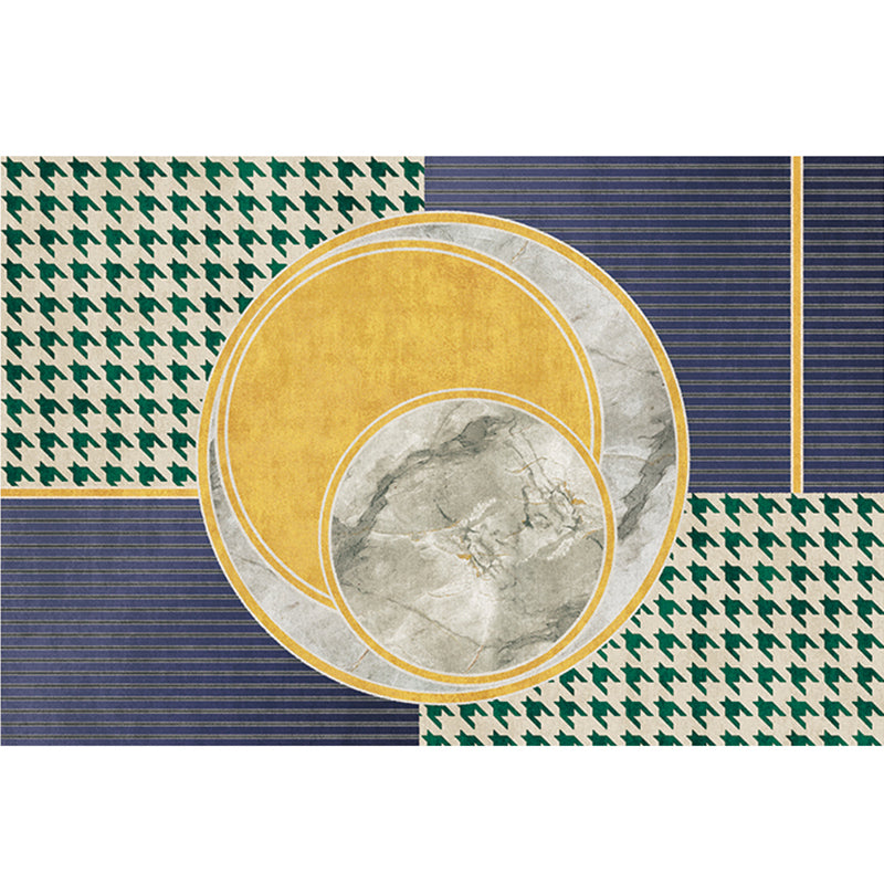 Gray Minimalist Rug Cotton Blend Geo Patterned Carpet Stain-Resistant Anti-Slip Indoor Rug for Decoration Grey Design 6 Clearhalo 'Area Rug' 'Rug' 2225218