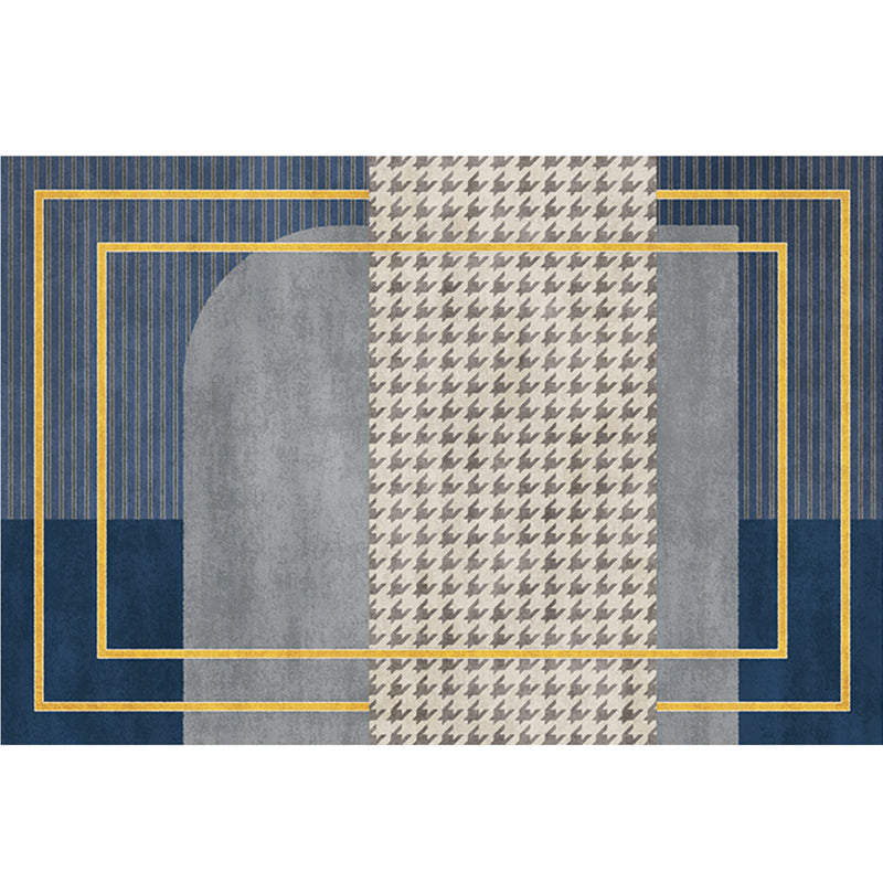 Gray Minimalist Rug Cotton Blend Geo Patterned Carpet Stain-Resistant Anti-Slip Indoor Rug for Decoration Grey Design 9 Clearhalo 'Area Rug' 'Rug' 2225219