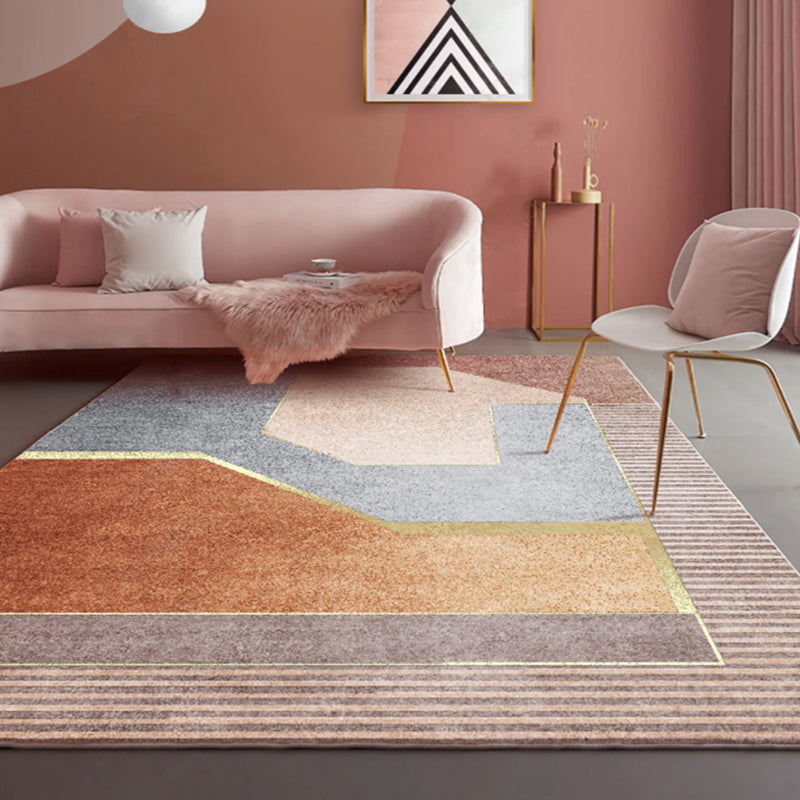 Multi-Colored Living Room Rug Casual Geometric Print Indoor Rug Polypropylene Pet Friendly Washable Carpet Orange Clearhalo 'Area Rug' 'Rug' 2225230