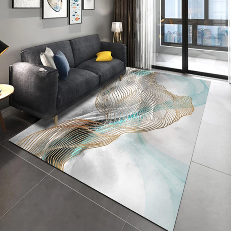 Multi-Colored Living Room Rug Casual Geometric Print Indoor Rug Polypropylene Pet Friendly Washable Carpet Light Gray Clearhalo 'Area Rug' 'Rug' 2225235