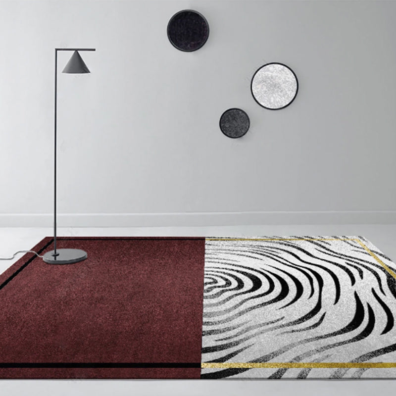 Multi-Colored Living Room Rug Casual Geometric Print Indoor Rug Polypropylene Pet Friendly Washable Carpet Dark Red Clearhalo 'Area Rug' 'Rug' 2225236