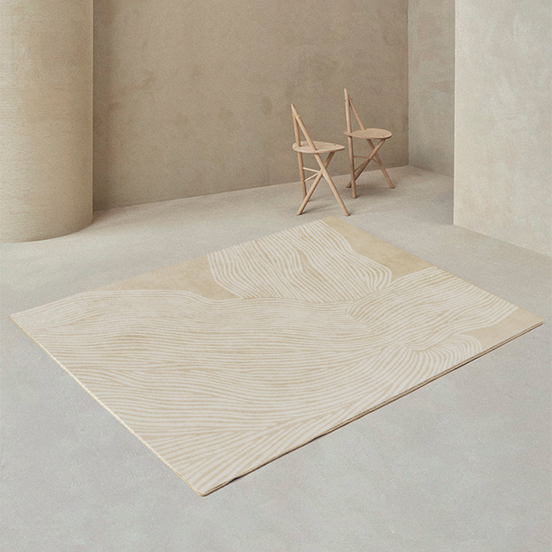 Modern Home Decoration Rug Beige Abstract Printed Area Carpet Cotton Blend Non-Slip Machine Washable Rug Clearhalo 'Area Rug' 'Rug' 2225269