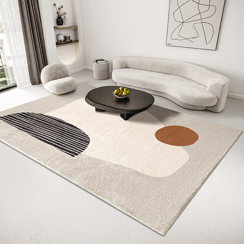 Gray Bedroom Rug Modern Abstract Printed Area Carpet Polyster Non-Slip Backing Washable Indoor Rug Grey Design 1 Clearhalo 'Area Rug' 'Rug' 2225320