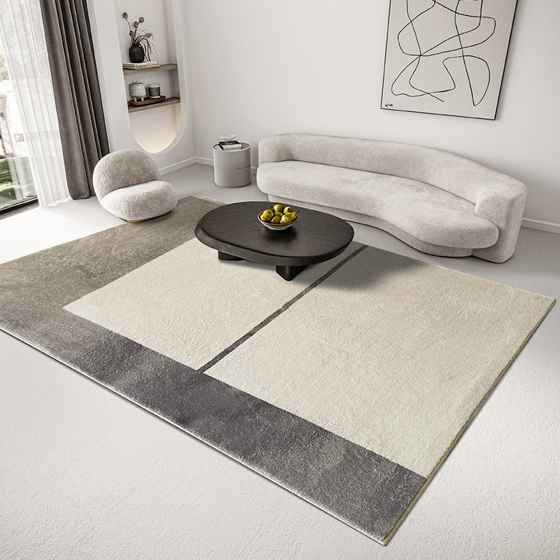 Gray Bedroom Rug Modern Abstract Printed Area Carpet Polyster Non-Slip Backing Washable Indoor Rug Grey Design 3 Clearhalo 'Area Rug' 'Rug' 2225321