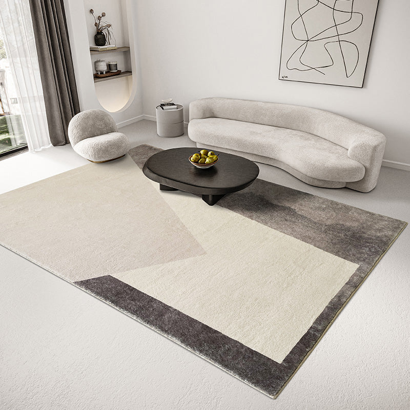 Gray Bedroom Rug Modern Abstract Printed Area Carpet Polyster Non-Slip Backing Washable Indoor Rug Grey Design 2 Clearhalo 'Area Rug' 'Rug' 2225325