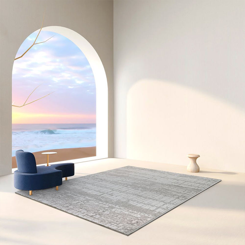 Gray Home Decor Rug Novelty Abstract Pattern Carpet Cotton Blend Pet Friendly Anti-Slip Area Rug Grey Design 3 Clearhalo 'Area Rug' 'Rug' 2225338