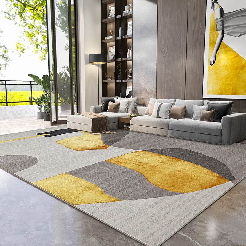 Gray Home Decor Rug Novelty Abstract Pattern Carpet Cotton Blend Pet Friendly Anti-Slip Area Rug Grey Design 10 Clearhalo 'Area Rug' 'Rug' 2225340
