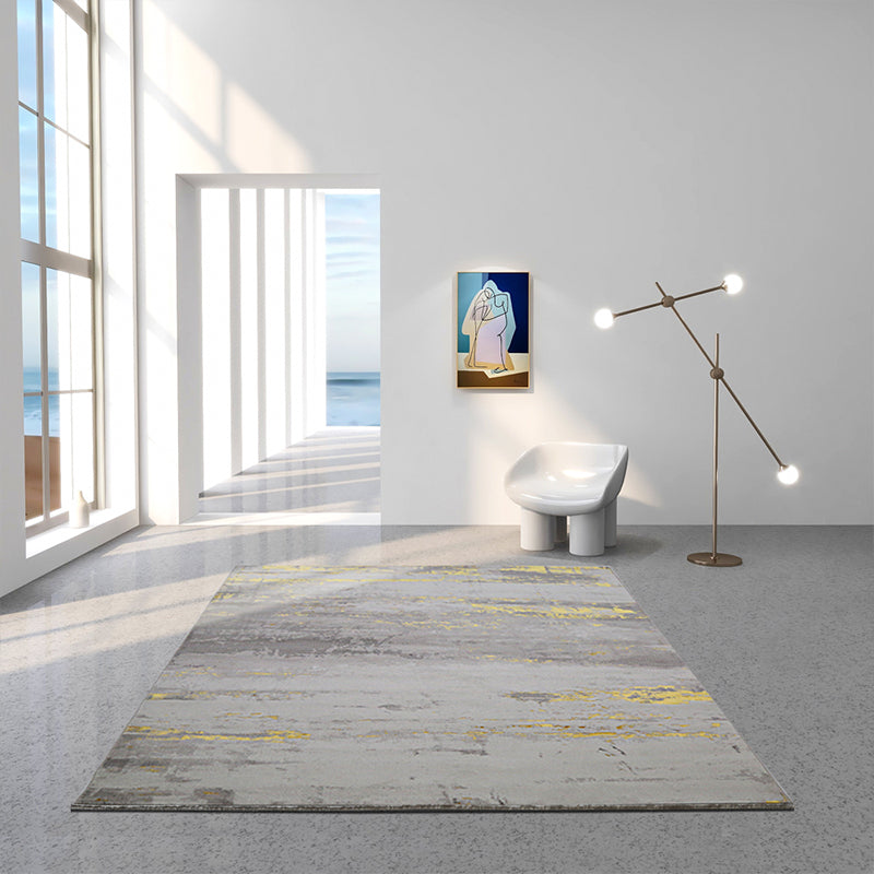 Gray Home Decor Rug Novelty Abstract Pattern Carpet Cotton Blend Pet Friendly Anti-Slip Area Rug Grey Design 9 Clearhalo 'Area Rug' 'Rug' 2225346