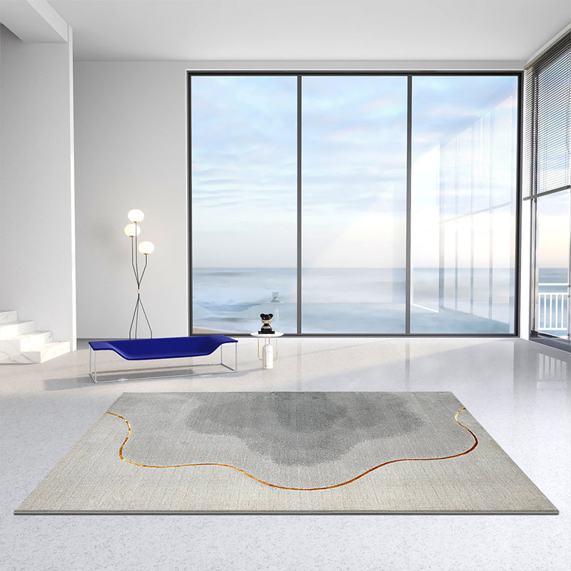 Gray Home Decor Rug Novelty Abstract Pattern Carpet Cotton Blend Pet Friendly Anti-Slip Area Rug Grey Design 11 Clearhalo 'Area Rug' 'Rug' 2225347
