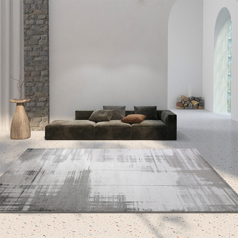 Designer Bedroom Rug Gray Abstract Printed Indoor Rug Cotton Blend Washable Anti-Slip Backing Area Carpet Grey Design 3 Clearhalo 'Area Rug' 'Rug' 2225351