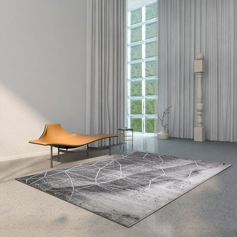 Designer Bedroom Rug Gray Abstract Printed Indoor Rug Cotton Blend Washable Anti-Slip Backing Area Carpet Grey 5'3" x 7'7" Design 5 Clearhalo 'Area Rug' 'Rug' 2225352