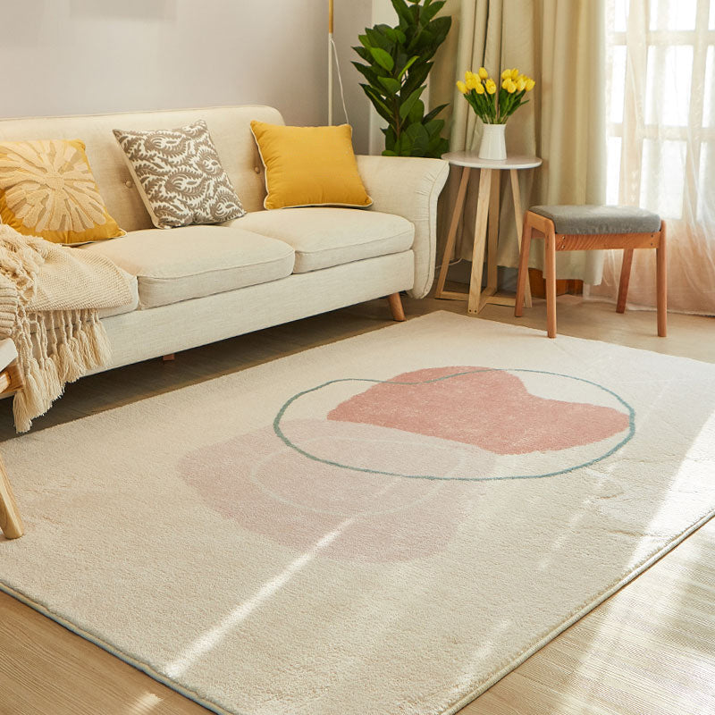 Cute Living Room Rug Multi-Color Colorblock Indoor Rug Cotton Blend Anti-Slip Easy Care Carpet Nude Pink Clearhalo 'Area Rug' 'Rug' 2225376