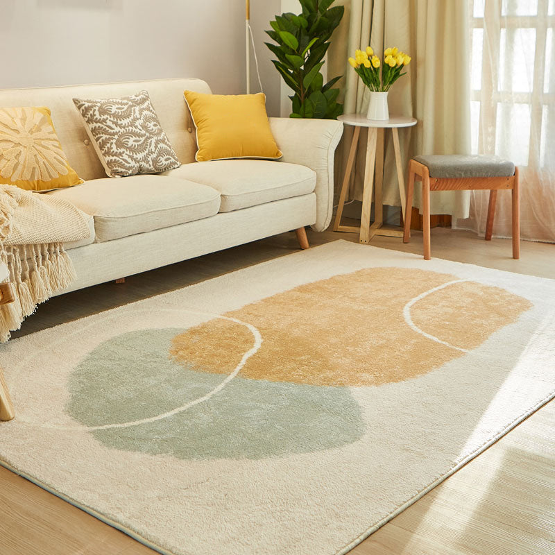 Cute Living Room Rug Multi-Color Colorblock Indoor Rug Cotton Blend Anti-Slip Easy Care Carpet Yellow Clearhalo 'Area Rug' 'Rug' 2225382
