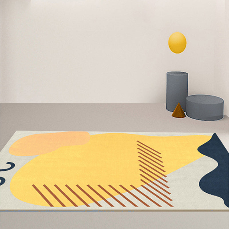 Multi Colored Trendy Rug Polypropylene Colorblock Area Carpet Non-Slip Backing Indoor for Bedroom Yellow Clearhalo 'Area Rug' 'Rug' 2225392