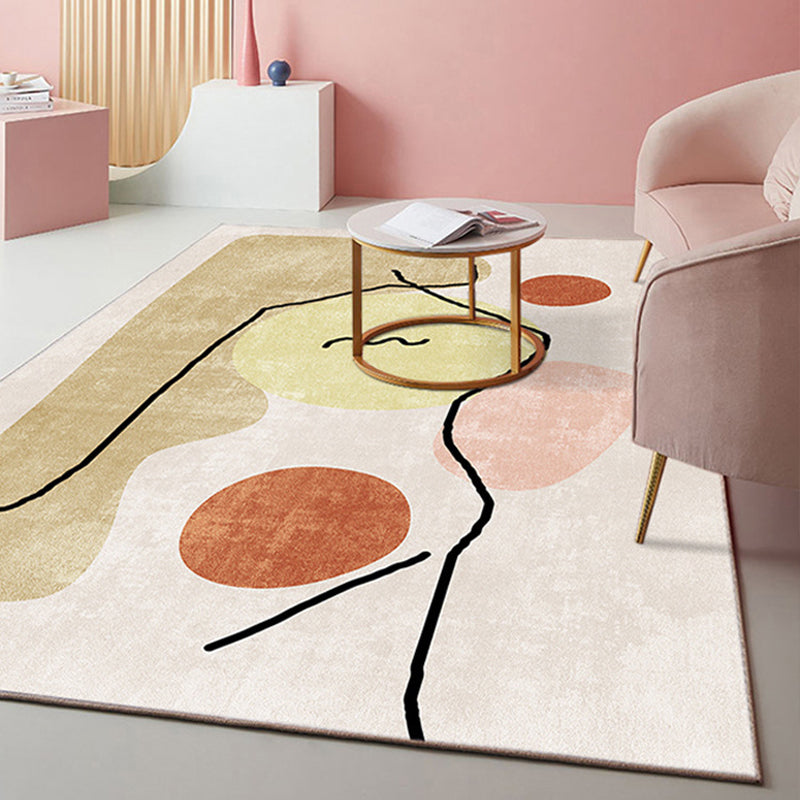 Multi Colored Trendy Rug Polypropylene Colorblock Area Carpet Non-Slip Backing Indoor for Bedroom Khaki Clearhalo 'Area Rug' 'Rug' 2225393