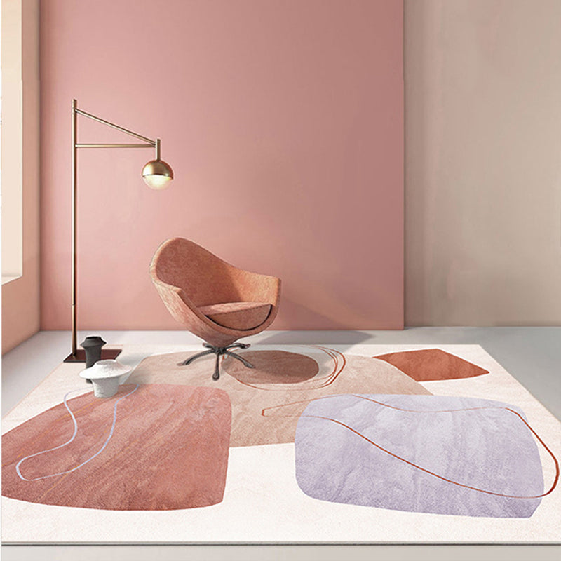 Multi Colored Trendy Rug Polypropylene Colorblock Area Carpet Non-Slip Backing Indoor for Bedroom Purple Clearhalo 'Area Rug' 'Rug' 2225395