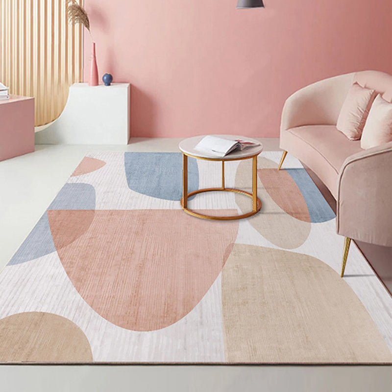 Multi Colored Trendy Rug Polypropylene Colorblock Area Carpet Non-Slip Backing Indoor for Bedroom Light Blue Clearhalo 'Area Rug' 'Rug' 2225396