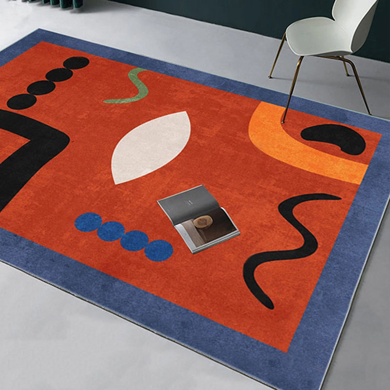 Multi Colored Trendy Rug Polypropylene Colorblock Area Carpet Non-Slip Backing Indoor for Bedroom Red Clearhalo 'Area Rug' 'Rug' 2225397