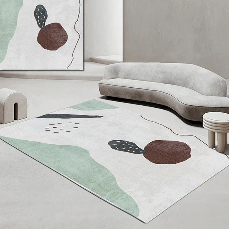 Multi Colored Trendy Rug Polypropylene Colorblock Area Carpet Non-Slip Backing Indoor for Bedroom Green Clearhalo 'Area Rug' 'Rug' 2225401