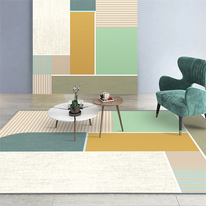 Western Home Decor Rug Multi-Color Colorblocked Area Carpet Synthetics Pet Friendly Anti-Slip Rug Light Yellow Clearhalo 'Area Rug' 'Rug' 2225412