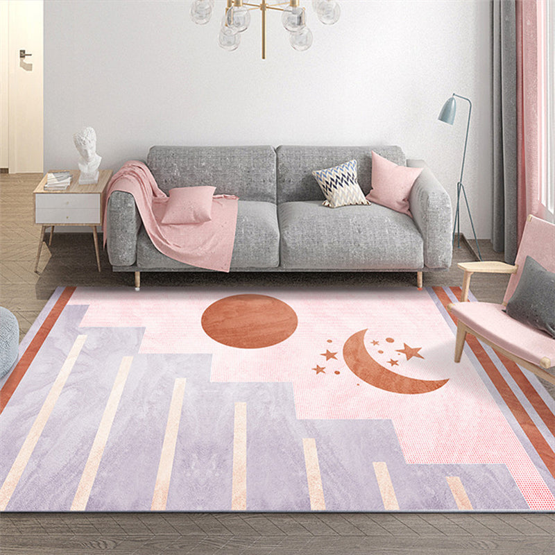 Western Home Decor Rug Multi-Color Colorblocked Area Carpet Synthetics Pet Friendly Anti-Slip Rug Pink Clearhalo 'Area Rug' 'Rug' 2225414