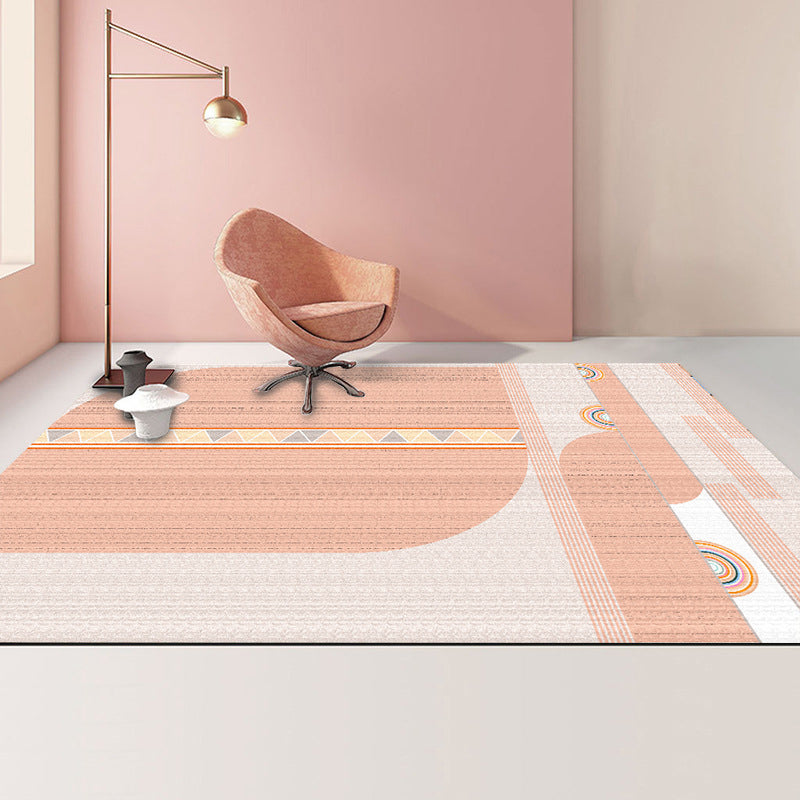 Casual Colorblock Rug Multi-Color Polyster Area Carpet Non-Slip Backing Easy Care Indoor Rug for Home Decor Light Orange Clearhalo 'Area Rug' 'Rug' 2225421